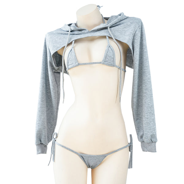 Gray Sweater + Bikini Set  KF70304