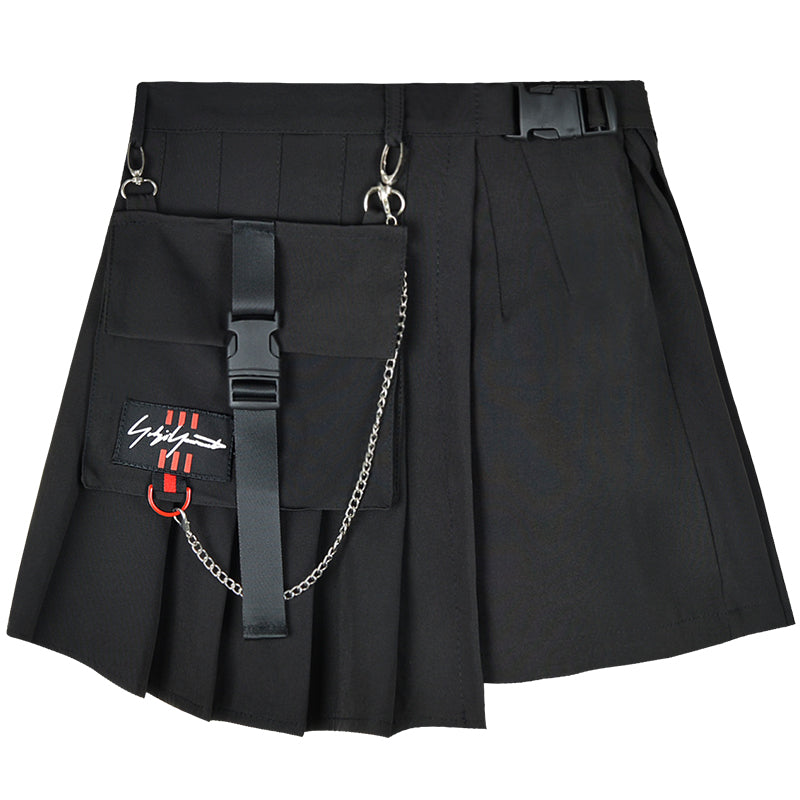 Ulzzang black plaid skirt KF90116 | unzzy