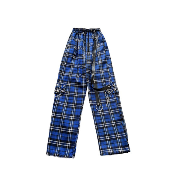 retro plaid pants  KF9926