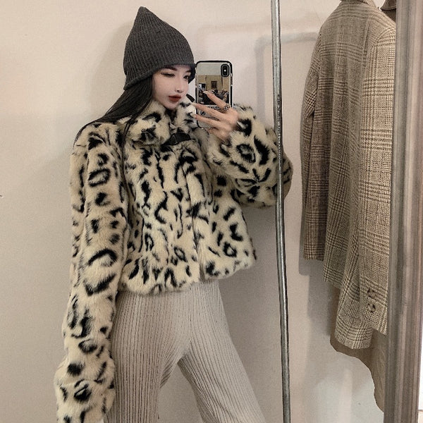 Fashion leopard coat KF81706