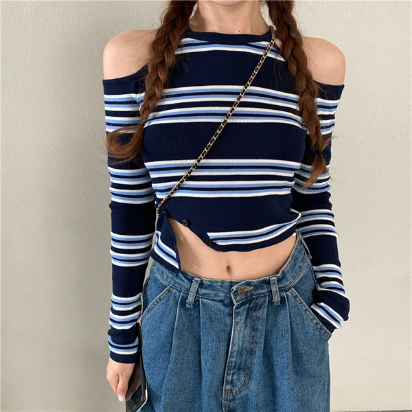 Striped long-sleeved t-shirt KF81740